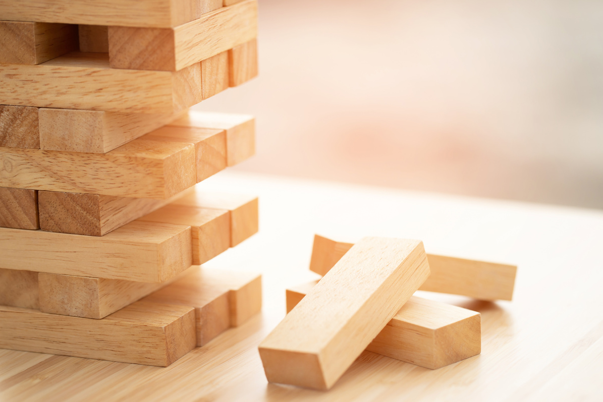 Jenga Blocks on a Table