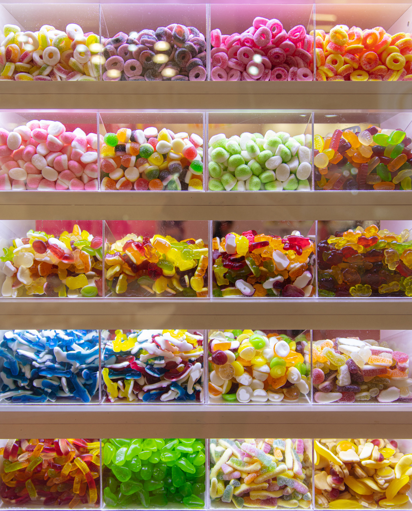 Sweets on Display for Pick and Mix in Candy Shop